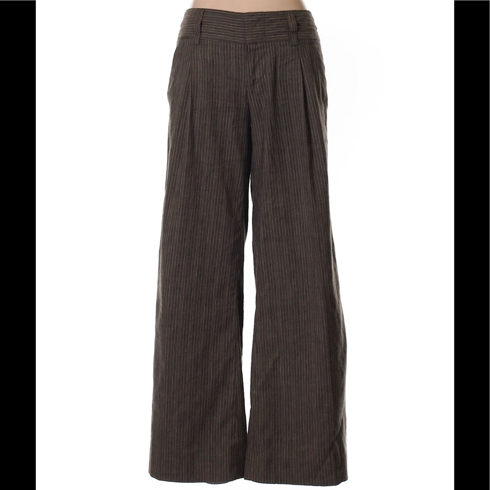 Alice + Olivia Brown Striped Cotton Pants Size 4